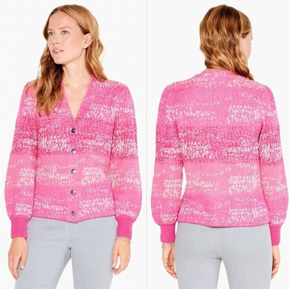 NIC+ZOE Sweaters - Nic+Zoe Sweater Women's XL Pink Knit Button Front‎ Confetti Cardigan Stretch